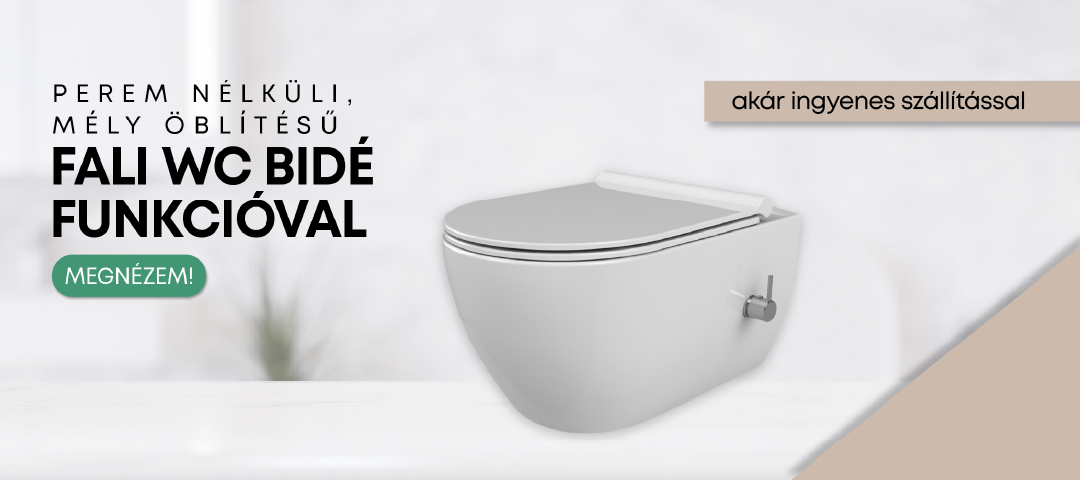 Fali WC - BEÉPÍTETT bidé funkcióval 
