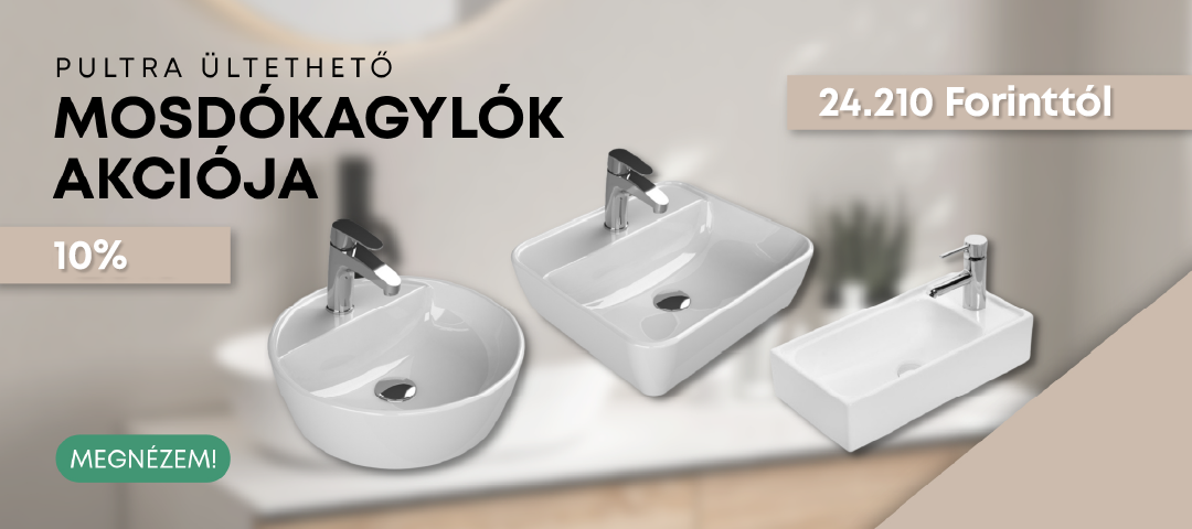 Pultra építhető mosdók akciója 