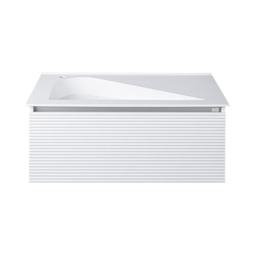 TMP TROYA100 fali fürdőszobabútor - Akrivit öntött műmárvány mosdóval - 100 x 48,5 cm