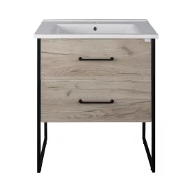   TMP IRON 75 álló fürdőszobabútor - Lava porcelán mosdóval - 76 x 46 cm