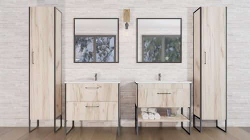 TMP IRON 75 álló fürdőszobabútor - Sanovit ATRIA 9075 porcelán mosdóval - 75 x 45,5 cm