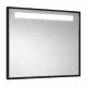 TMP IRON fürdőszobai tükör - FEKETE keret - szögletes - LED világítással - 75 cm