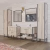 TMP IRON fürdőszobai tükör - FEKETE keret - szögletes - LED világítással - 75 cm