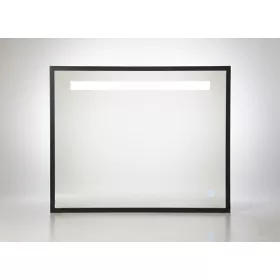   TMP IRON fürdőszobai tükör - FEKETE keret - szögletes - LED világítással - 85 x 68 cm