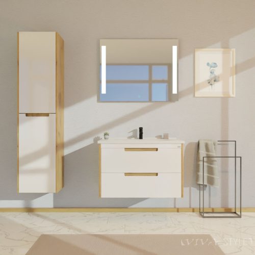 TMP GOLDY 75 fali függesztett fürdőszobabútor 75 cm porcelán mosdókagylóval