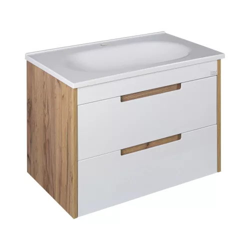 TMP GOLDY 75 fali fürdőszobabútor - öntött műmárvány mosdóval - 75 cm