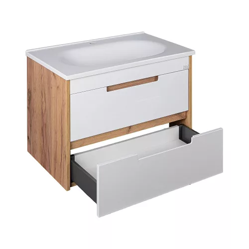 TMP GOLDY 75 fali fürdőszobabútor - öntött műmárvány mosdóval - 75 cm