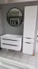 TMP IRON fürdőszobai tükör - FEKETE keret - kerek - 60 cm