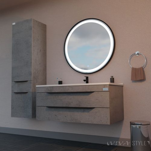 TMP VOX 100 szürke fali függesztett fürdőszobabútor 100 cm porcelán mosdókagylóval