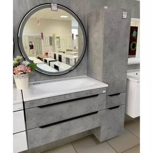 TMP VOX 100 SZÜRKE fali fürdőszobabútor - öntött műmárvány mosdóval - 100 cm