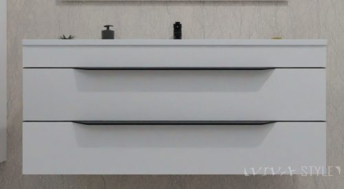 TMP VOX 85 fehér fali függesztett fürdőszobabútor 85 cm porcelán mosdókagylóval