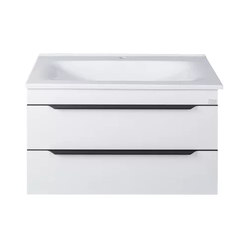 TMP VOX 85 FEHÉR fali fürdőszobabútor - öntött műmárvány mosdóval - 85 x 47 cm