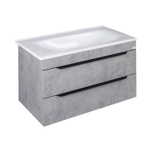 TMP VOX 85 SZÜRKE fali fürdőszobabútor - öntött műmárvány mosdóval - 85 x 47 cm