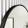 TMP IRON fürdőszobai tükör - FEKETE keret - kerek - 90 cm