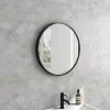 TMP IRON fürdőszobai tükör - FEKETE keret - kerek - 90 cm
