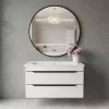 TMP IRON fürdőszobai tükör - FEKETE keret - kerek - 90 cm