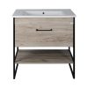 TMP IRON 85 álló fürdőszobabútor - Sanovit ATRIA 9085 porcelán mosdóval - 85 x 45,5cm