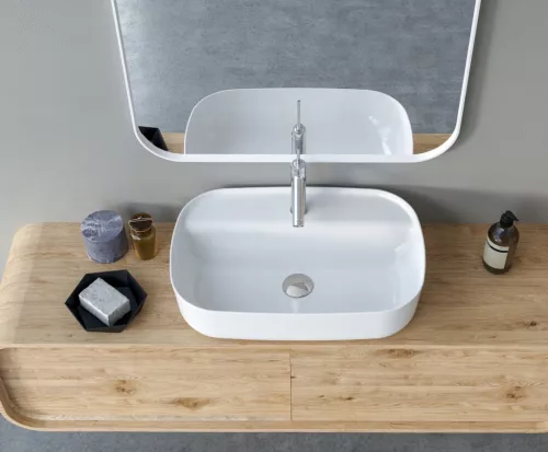 CeraStyle AQUA - PULTRA ültethető - Top Counter - porcelán mosdó - 80 x 40 cm