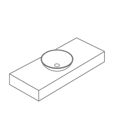 CeraStyle AQUA - PULTRA ültethető - Top Counter - porcelán mosdó - 80 x 40 cm