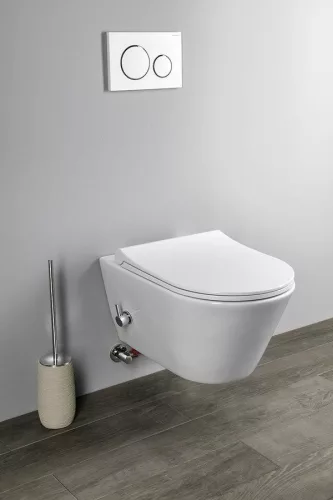 Sanovit AVVA fali WC - BEÉPÍTETT bidé funkcióval - rimless - perem nélküli - 53 cm