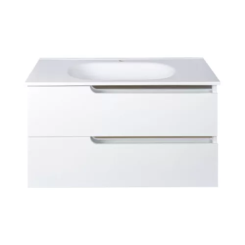 Piramida EURIDIKA fali fürdőszobabútor - műmárvány mosdóval - 2 fiókos - 100 x 48 x 53 cm