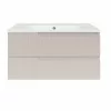 Piramida EURIDIKA fali fürdőszobabútor - műmárvány mosdóval -2 fiókos - PINO BÉZS - 100 x 48 x 53 cm