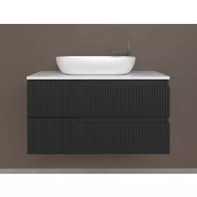   Piramida EURIDIKA fali fürdőszobabútor - mosdópult mosdó nélkül -2 fiókos - PINO FEKETE - 100 x 48 x 53 cm