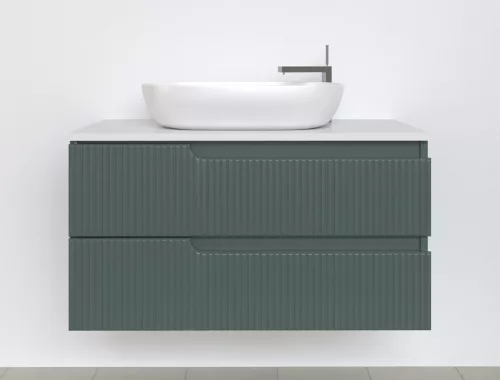 Piramida EURIDIKA fali fürdőszobabútor - mosdópult mosdó nélkül -2 fiókos - PINO ZÖLD - 100 x 48 x 53 cm