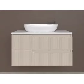   Piramida EURIDIKA fali fürdőszobabútor - mosdópult mosdó nélkül -2 fiókos - PINO BÉZS - 100 x 48 x 53 cm