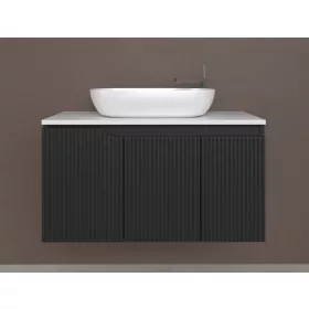   Piramida EURIDIKA fali fürdőszobabútor - mosdópult mosdó nélkül -3 ajtós - PINO FEKETE - 100 x 48 x 53 cm