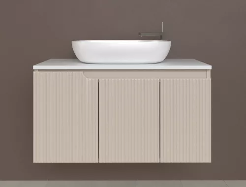 Piramida EURIDIKA fali fürdőszobabútor - mosdópult mosdó nélkül -3 ajtós - PINO BÉZS - 100 x 48 x 53 cm