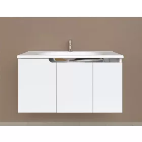   Piramida EURIDIKA fali fürdőszobabútor - műmárvány mosdóval - 3 ajtós - 100 x 48 x 53 cm