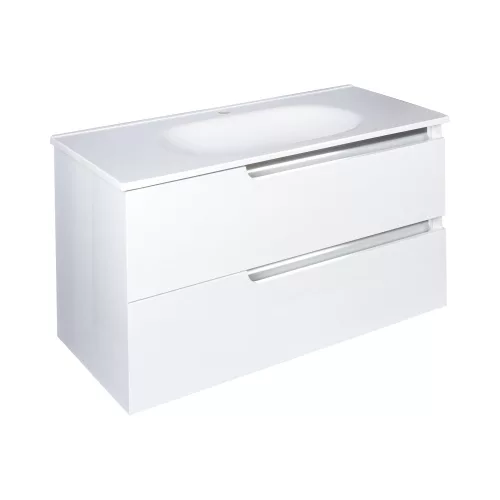 Piramida EURIDIKA fali fürdőszobabútor - műmárvány mosdóval - 2 fiókos - 100 x 48 x 53 cm