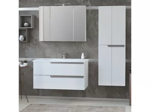 Piramida AKVA Tükrös fürdőszobai szekrény - LED világítással - 100 x 69 x15cm