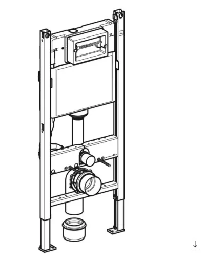 Geberit DuofixBasic fali WC-szerelőelem - 112 cm - Delta 12 cm-es falsík alatti öblítőtartállyal