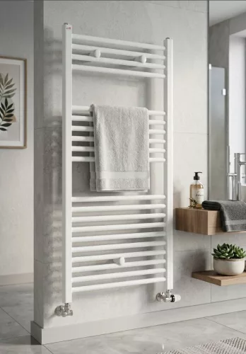 Törölközőszárító radiátor - Viva Platinum Therm - EGYENES - fehér - 600 x 1200 mm