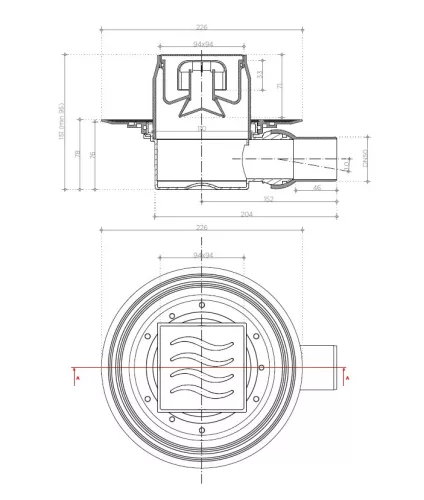 Pestan zuhanyfolyóka Confluo Standard - FEHÉR üveg - 10 x 10 cm