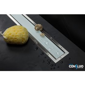   Pestan zuhanyfolyóka Confluo Premium Line fehér üveg 55 cm