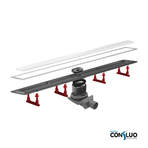 Pestan zuhanyfolyóka Confluo Premium Line fehér üveg 75 cm