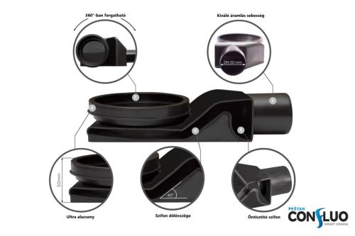 Pestan zuhanyfolyóka Confluo Slim Line 30 cm