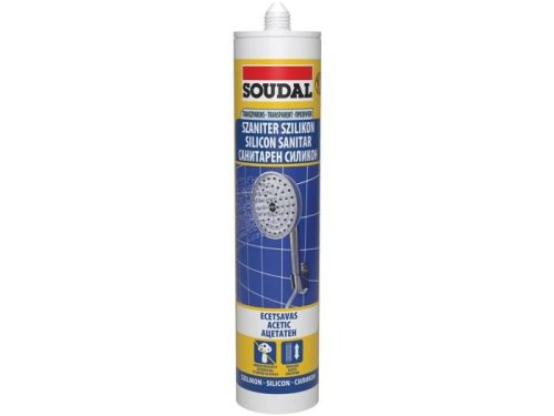 SOUDAL Szaniter szilikon - TRANSZPARENS - Ecetsavas / Fungicid - 280ml