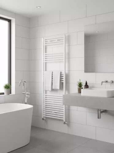 Törölközőszárító radiátor - Viva Platinum Therm - ÍVES - fehér - 600 x 1800 mm