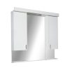 Viva STYLE Tükrös fürdőszobai szekrény LED világítással - DUPLA szekrénnyel - 85 x 97 x 17 cm