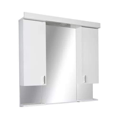 Viva STYLE Tükrös fürdőszobai szekrény LED világítással - DUPLA szekrénnyel - 85 x 97 x 15 cm