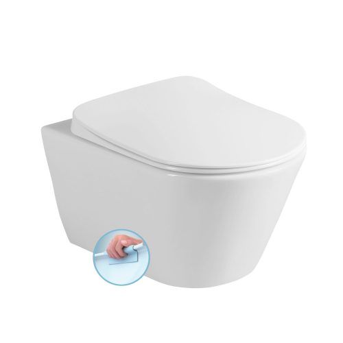 Sanovit SLIM AVVA fali WC - rimless - perem nélküli - rejtett szerelésű - mély öblítésű - 49 cm