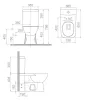 CeraStyle DURU perem nélküli monoblok WC - WC tartály - öblítőszelep - mély öblítésű