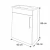 VivaStyle NIKA - fali függesztett - fürdőszobabútor CeraStyle 71100 mosdóval - BALOS - 42 x 24 cm