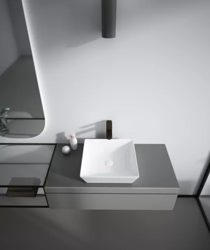Sanovit DECENTE - PULTRA ültethető - Top Counter - porcelán mosdó -  - 40 x 40 cm