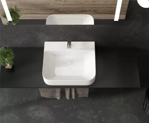 Sanovit ALLEERA - PULTRA ültethető - Top Counter - porcelán mosdó -  - 55 x 48 cm