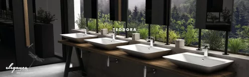 Sanovit TEODORA - PULTRA ültethető - Top Counter - porcelán mosdó -  - 65 x 46 cm
